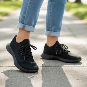 Allbirds Tree Dashers Wool Black Lace Up Sneakers Women’s Size 9.5